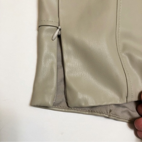 Zara | Faux Leather Bustier Style Beige Crop Tank Top Medium - Picture 6 of 10